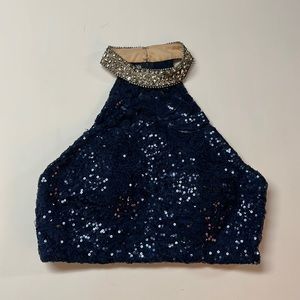 Navy Blue sequin top
